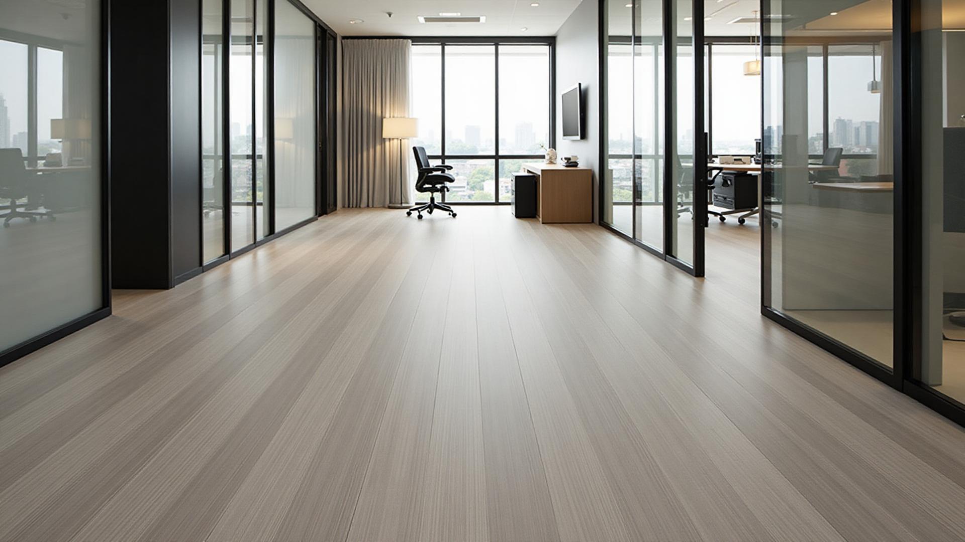 Modern commercial office with professional flooring installation