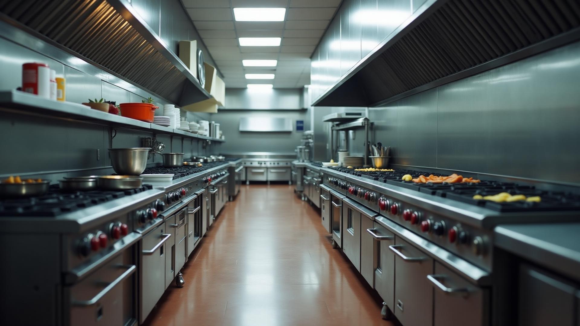 Professional commercial kitchen for restaurant operations
