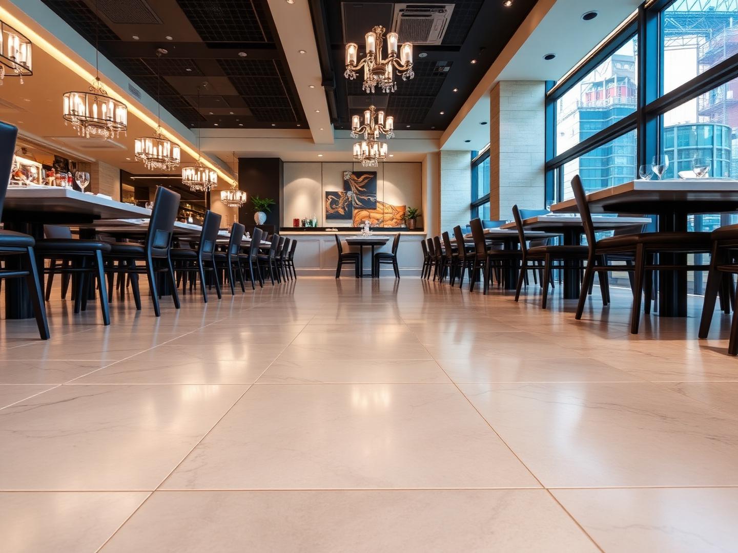 Commercial tile installation