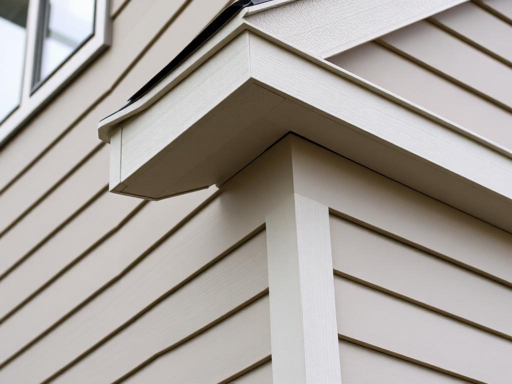Close-up of professional siding installation