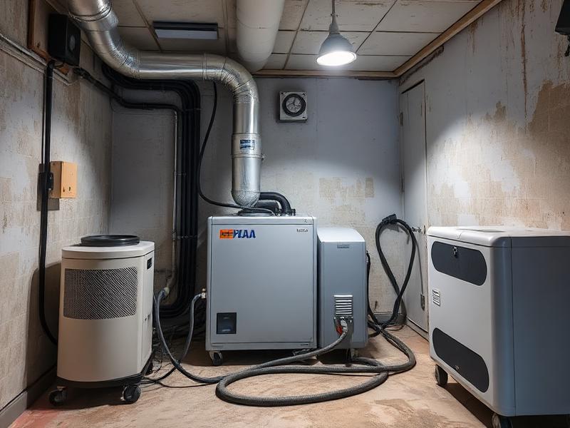 HEPA air scrubber for mold remediation