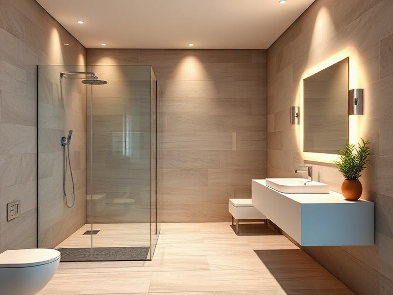 Modern walk-in shower installation